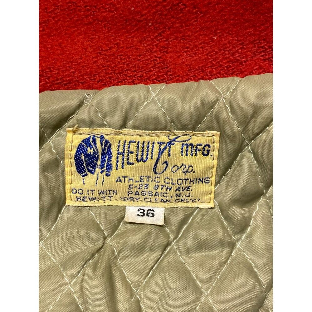 Vintage Red Wool Varsity Jacket Hewitt Golf Size 36 Mens High School Retro - Picture 9 of 11